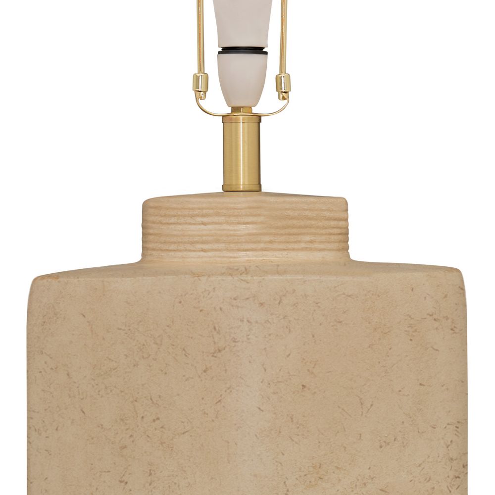 Lisbon Table Lamp Brass Base With Natural Shade - 12427