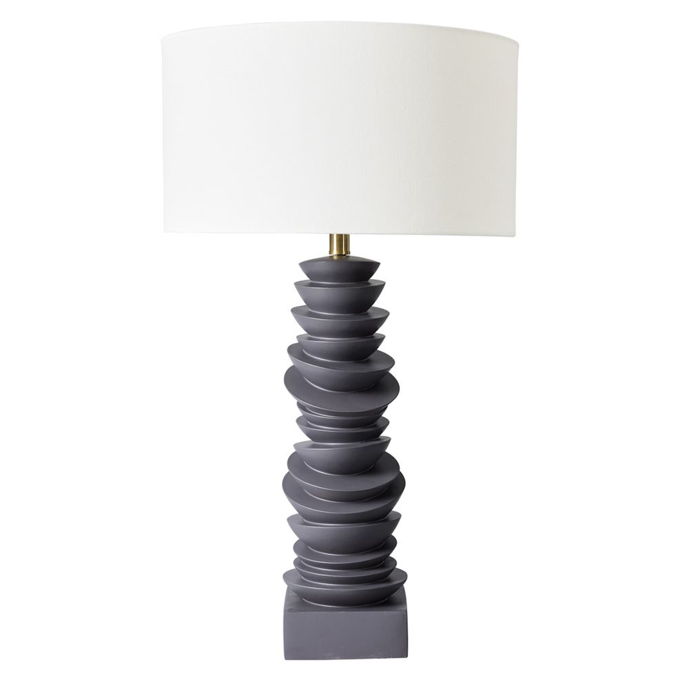 Mendoza Table Lamp Grey Base With White Shade - 12460