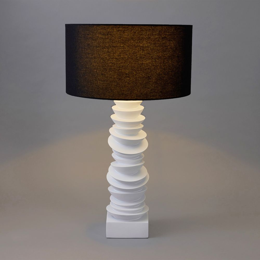 Mendoza Table Lamp White Base With Black Shade - 12491