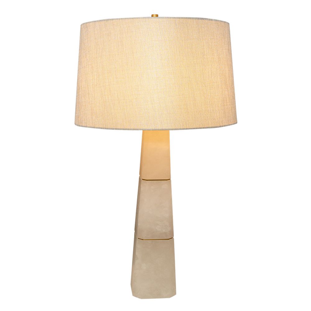 Dublin Table Lamp Alabaster Base With White Shade - B12446