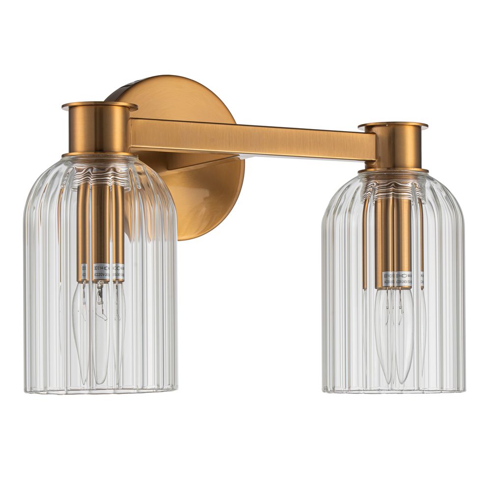 Charlize 2 Light Wall Light Brushed Brass - 20902