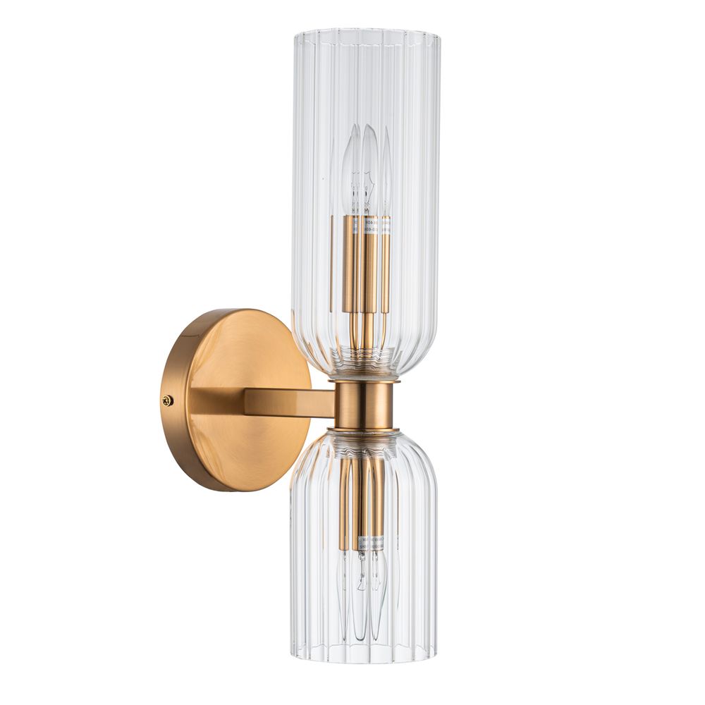 Hepburn 2 Light Wall Light Brushed Brass - 20906
