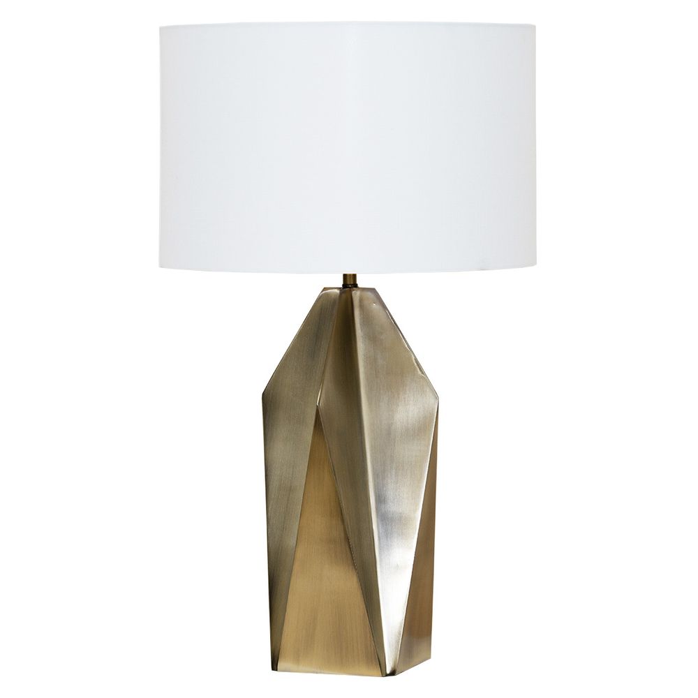 Nagano Table Lamp Brass Base With White Shade - 12425