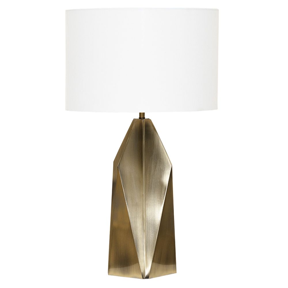 Nagano Table Lamp Brass Base With White Shade - 12425