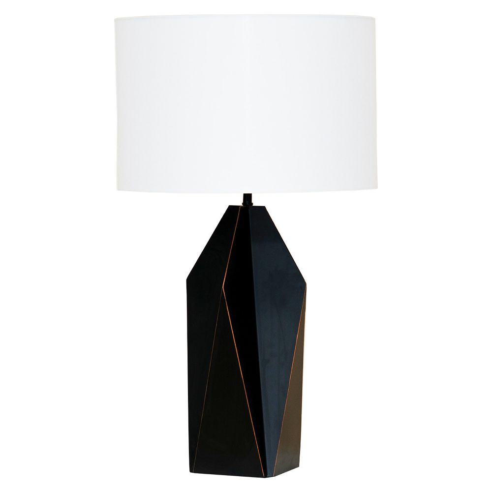 Nagano Table Lamp Black Base With White Shade - 12426