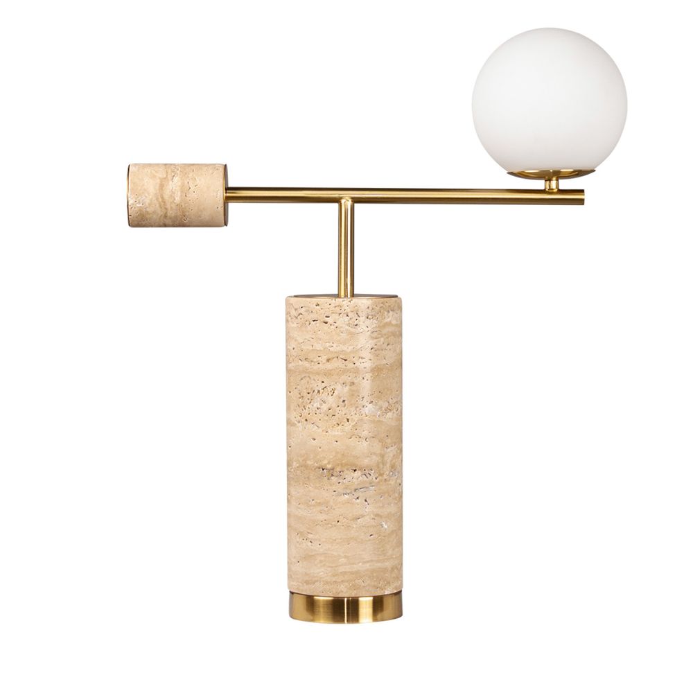 Zamora Table Lamp Brass & White - 12411