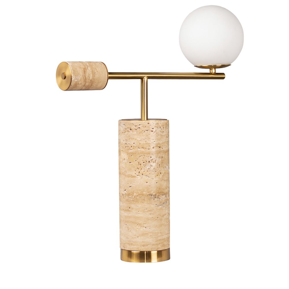 Zamora Table Lamp Brass & White - 12411