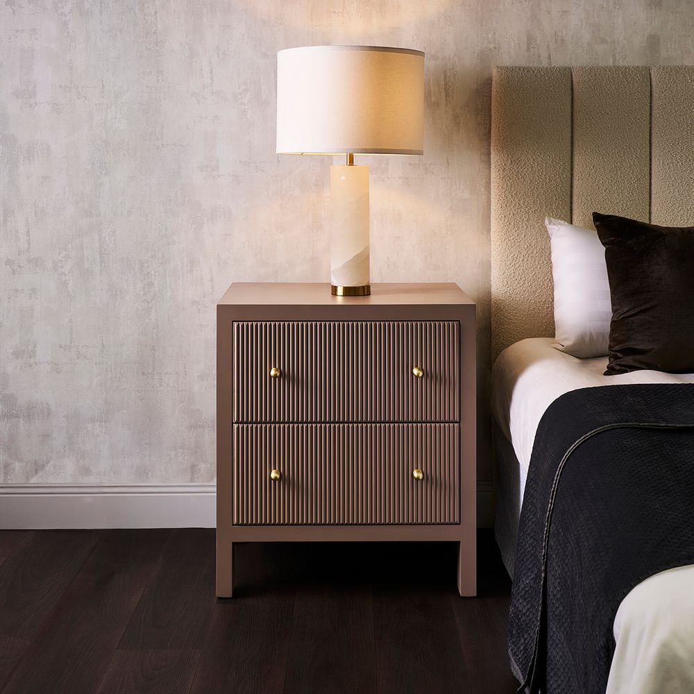 Kolari Table Lamp Brass Base With White Shade - B12413