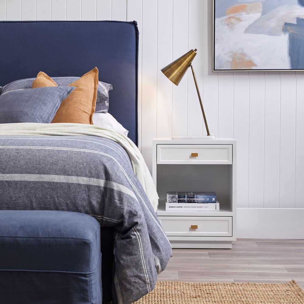 Jaggar Table Lamp White Base With Brushed Brass Shade - 12235