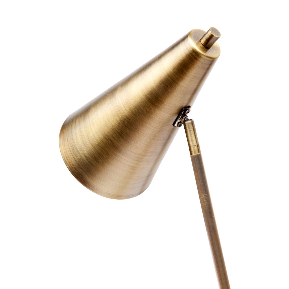 Jaggar Table Lamp White Base With Brushed Brass Shade - 12235
