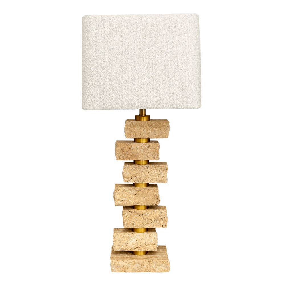 Hamburg Table Lamp Natural Base With White Shade - B12448
