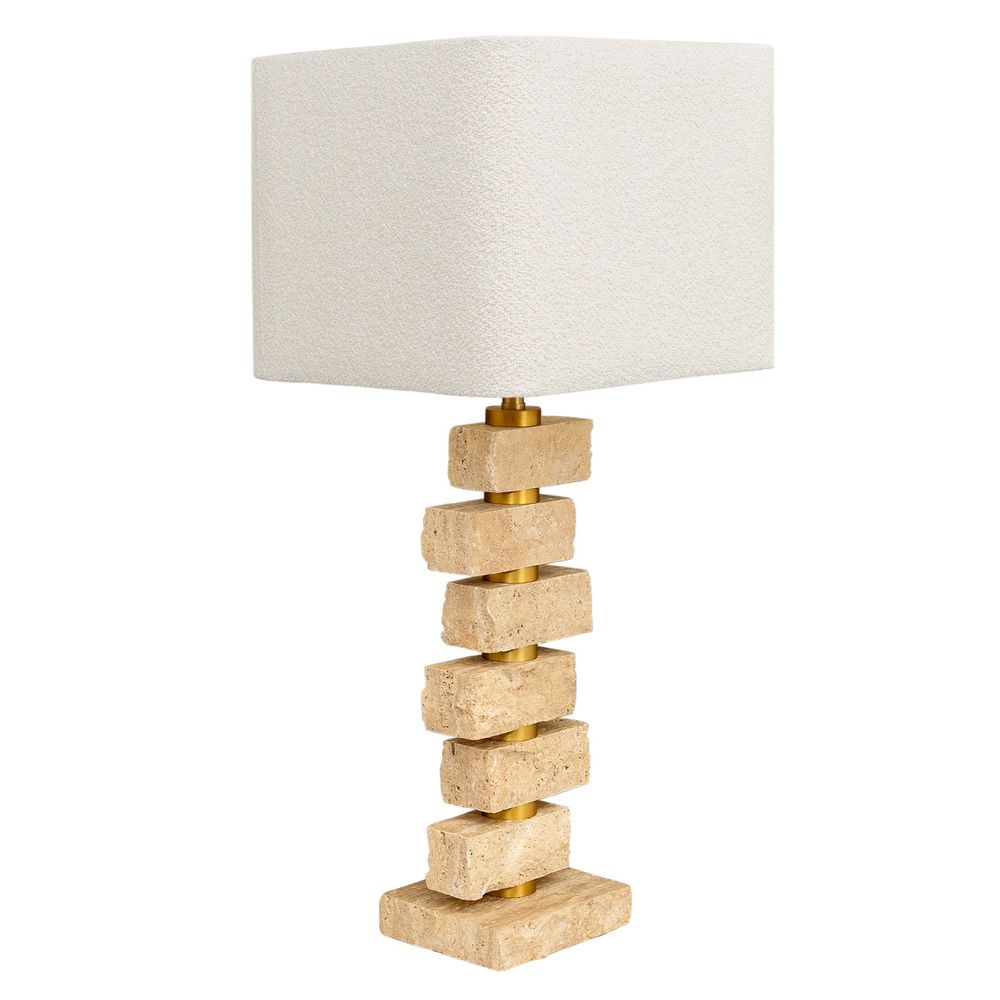 Hamburg Table Lamp Natural Base With White Shade - B12448