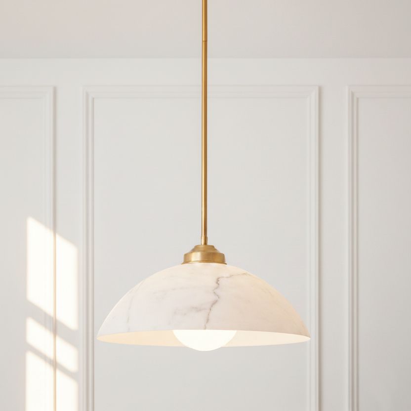 Bryson Medium Pendant Light Brushed Brass & White - 20886