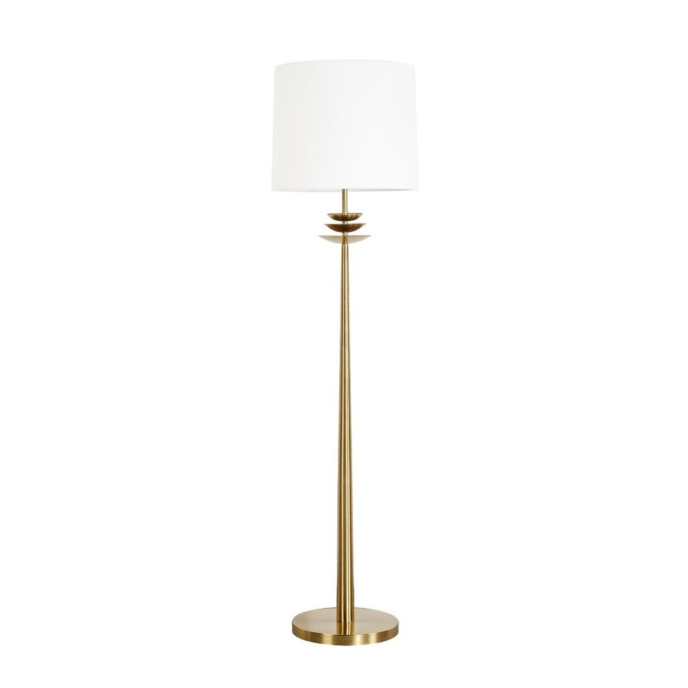 Regina Floor Lamp White & Brass - B12497