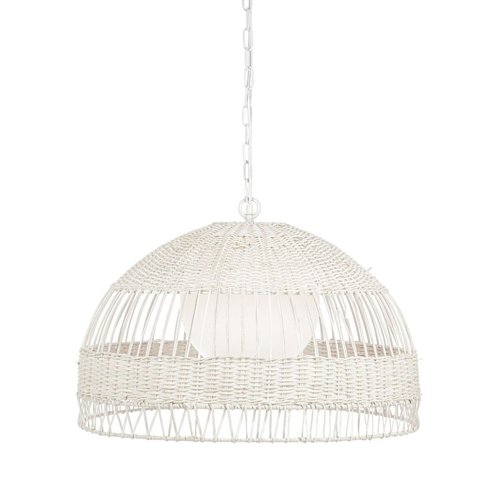 Fortaleza Medium Rattan Pendant Light White - 20908