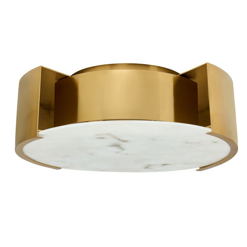 Pristina Flush Mount Light Antique Brass & Clear - 20895