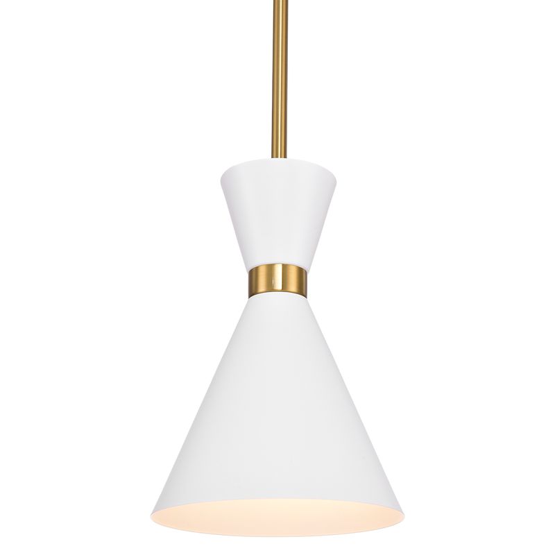 Oslo Pendant Light White & Brass - 20914
