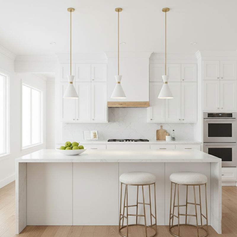 Oslo Pendant Light White & Brass - 20914