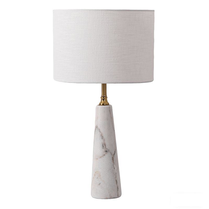 Pelham Table Lamp White & Brushed Brass - B12507