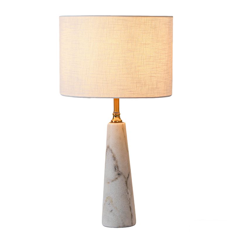 Pelham Table Lamp White & Brushed Brass - B12507