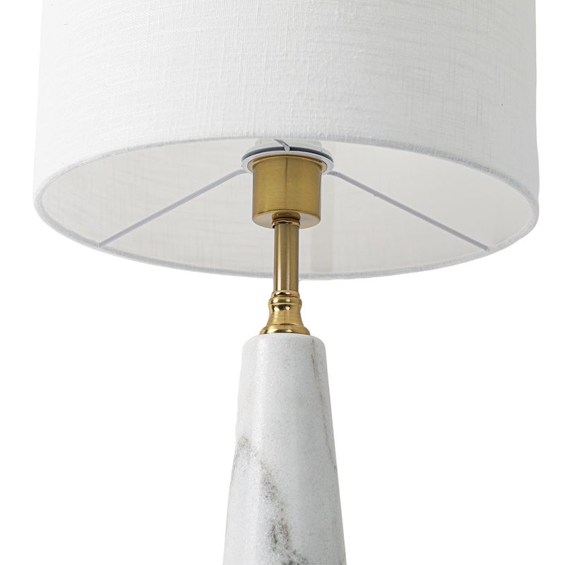 Pelham Table Lamp White & Brushed Brass - B12507