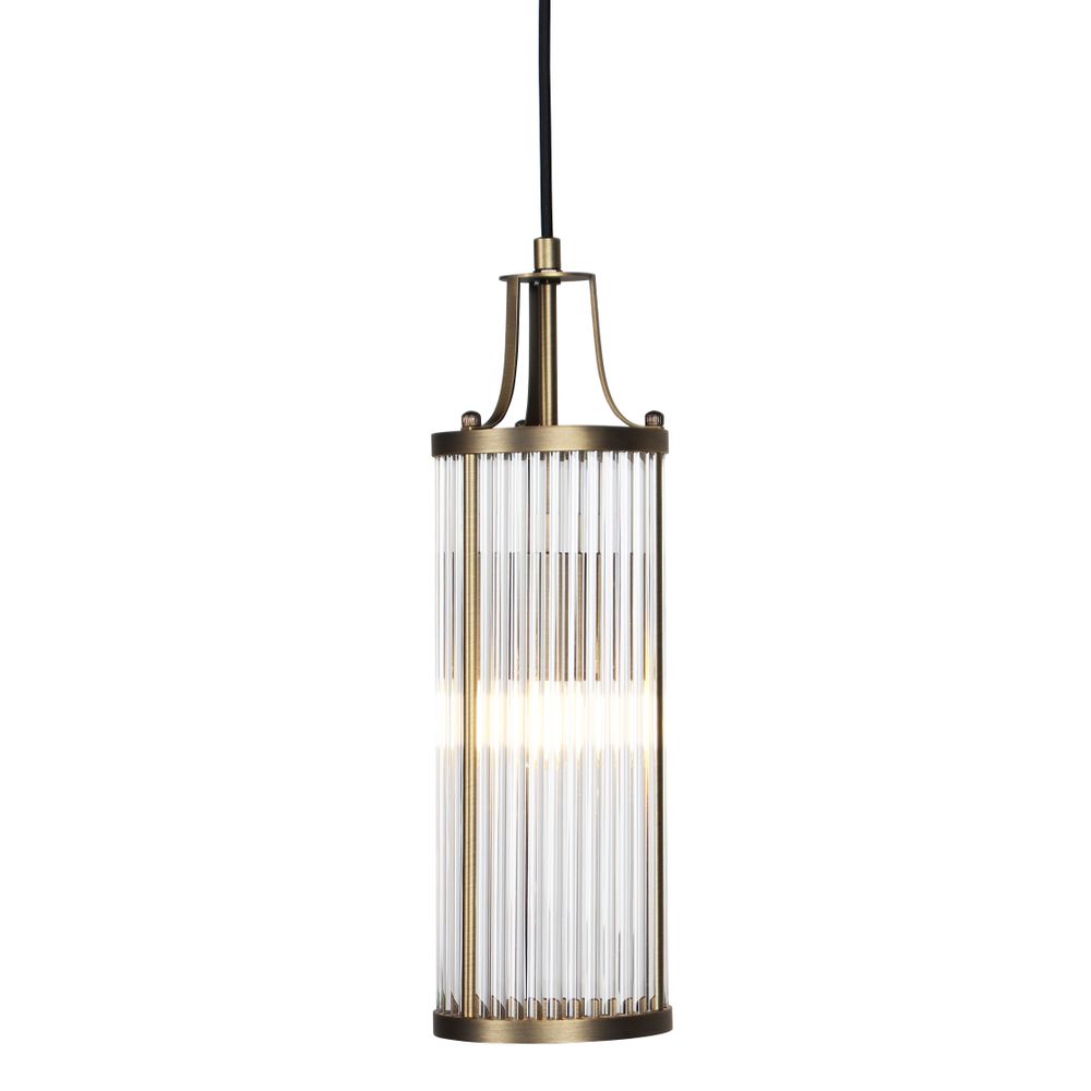 Marlene Pendant Light Antique Brass & Clear - 20926