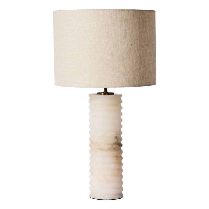 Linea Table Lamp Antique Brass & Natural - 12526