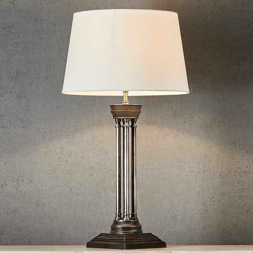 Buy Table Lamps Australia Hudson Table 4 Pillar Table Lamp Base Only Antique Silver - ELPIM30070AS