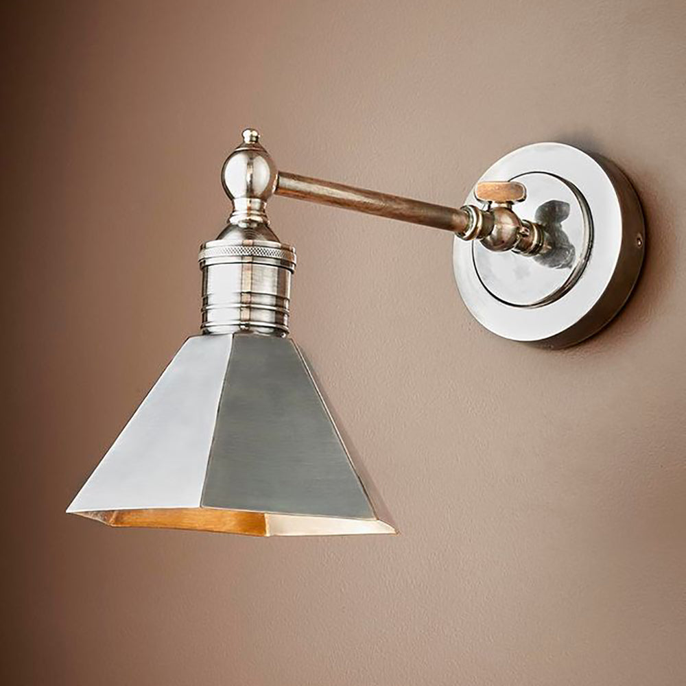 Buy Wall Sconce Australia Mayfair 1 Light Sconce With Shade Antique Silver - ELPIM50193AS