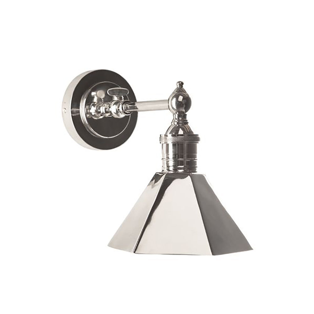 Buy Wall Sconce Australia Mayfair 1 Light Sconce With Shade Shiny Nickel - ELPIM50193SN