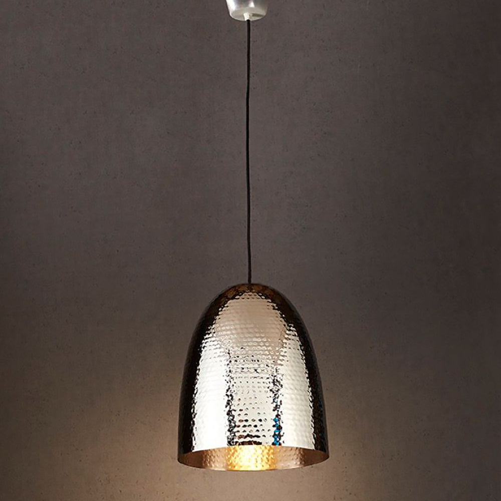 Buy Pendant Lights Australia Dolce Beaten 1 Light Pendant Silver - ELAWEGGBEASIL