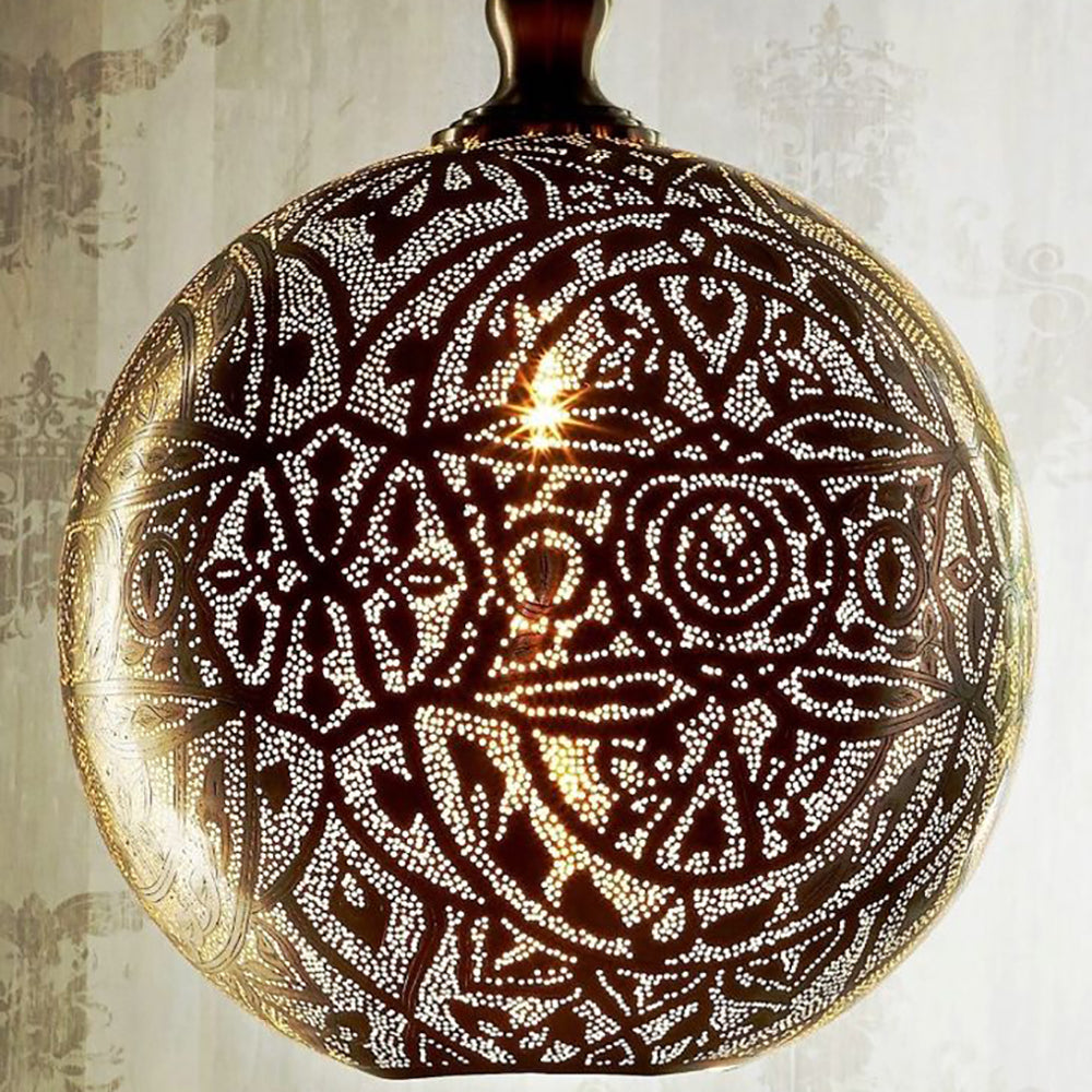 Buy Pendant Lights Australia Moroccan 1 Light Ball Pendant 40cm Silver - ELBAL40SIL