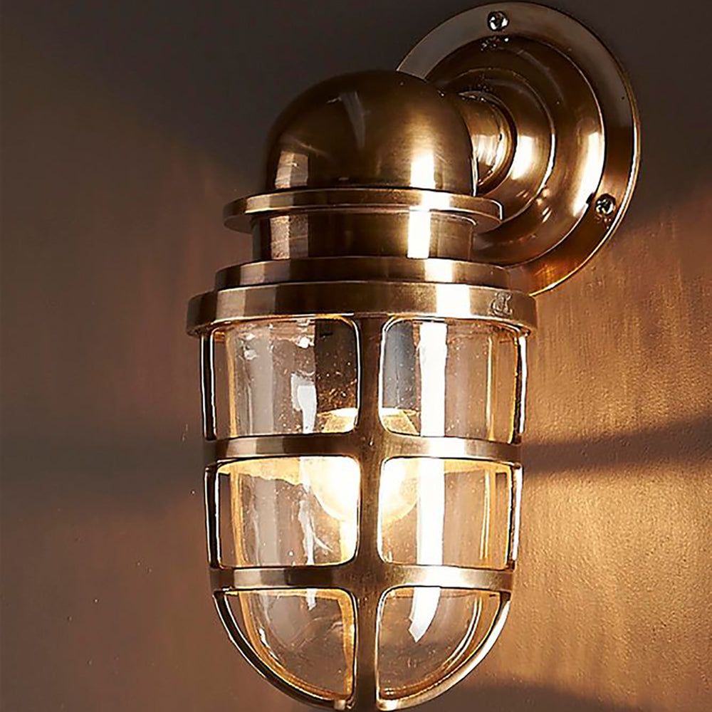 Buy Exterior Wall Lights Australia Porto Outdoor Wall Lantern Antique Brass - ELPIM59895AB