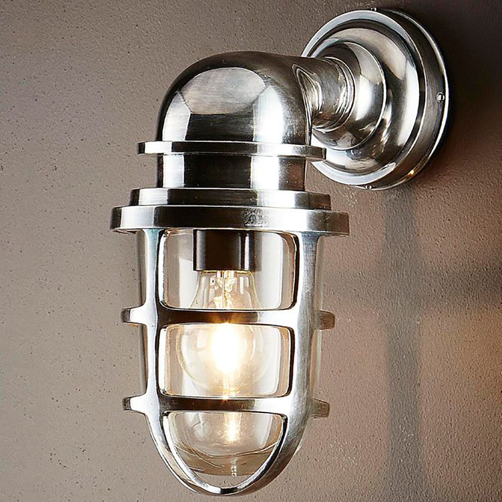 Buy Exterior Wall Lights Australia Porto Outdoor Wall Lantern Antique Silver - ELPIM59895AS