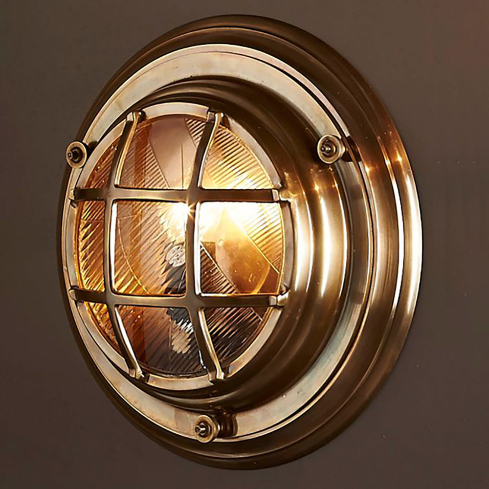 Jervis Outdoor Porthole Wall Light Brass - ELPIM59986AB