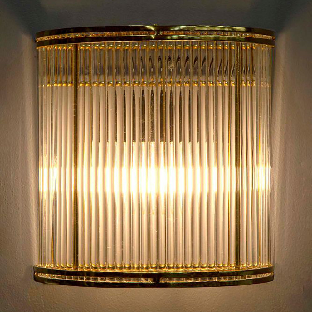 Buy Wall Sconce Australia Verre Half Round Glass Wall Light Brass - ELJE13652B