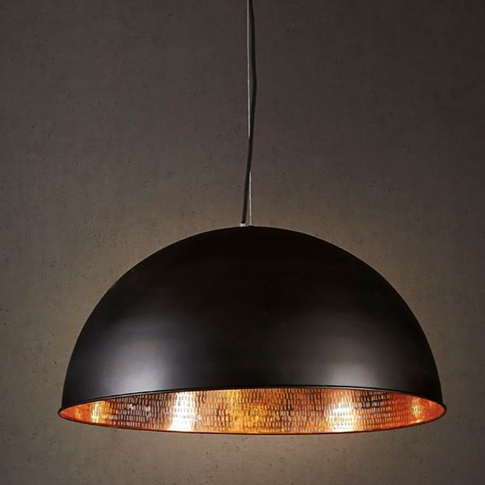 Buy Pendant Lights Australia Alfresco Dome 1 Light Pendant Black Copper - ELAWDOMEBLKCOP