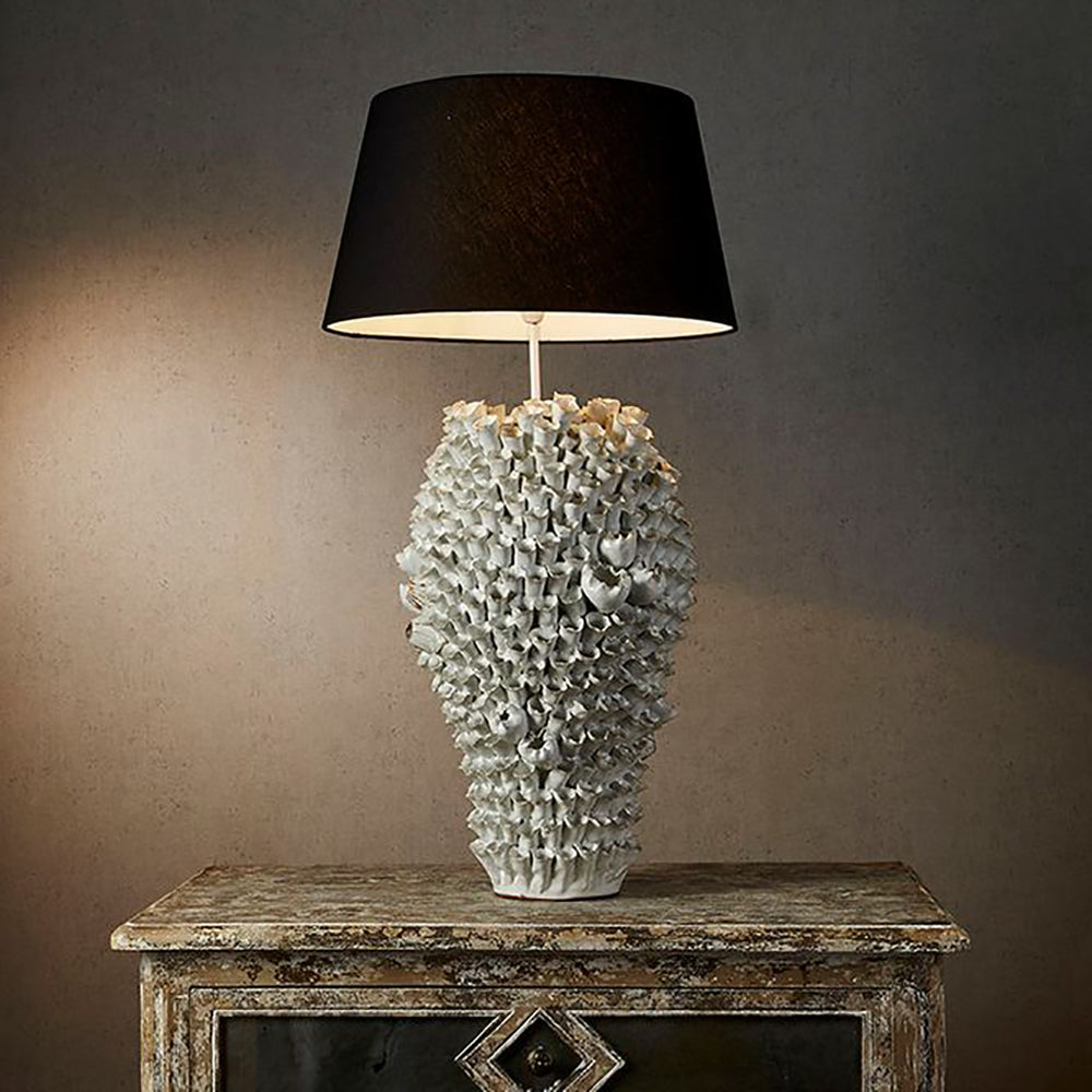 Buy Table Lamps Australia Singita - White - Large Glazed Coral Ceramic Table Lamp Base Only - ELTIQ102601