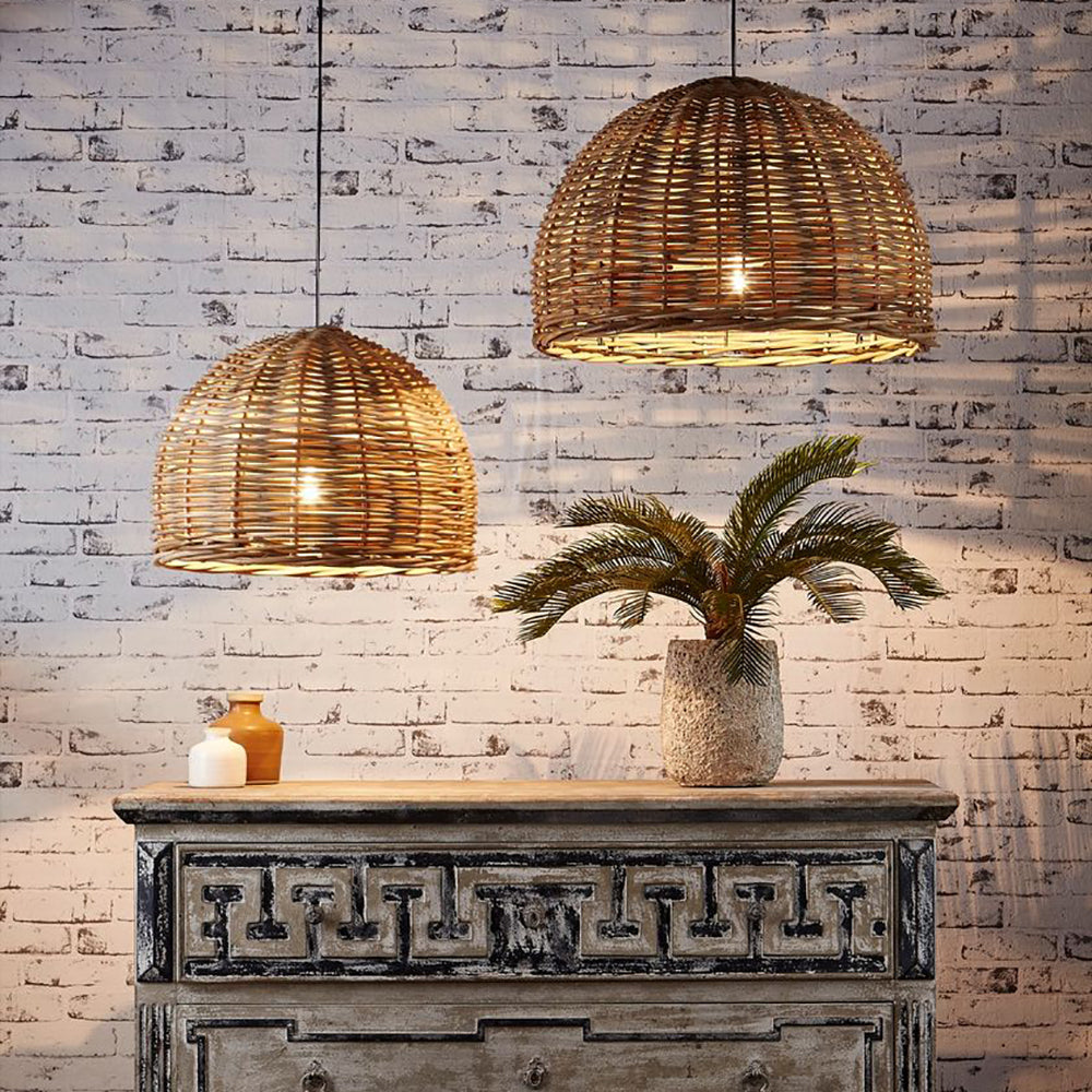 Buy Pendant Lights Australia Rattan Large 1 Light Pendant 600x400mm - ELVAN222