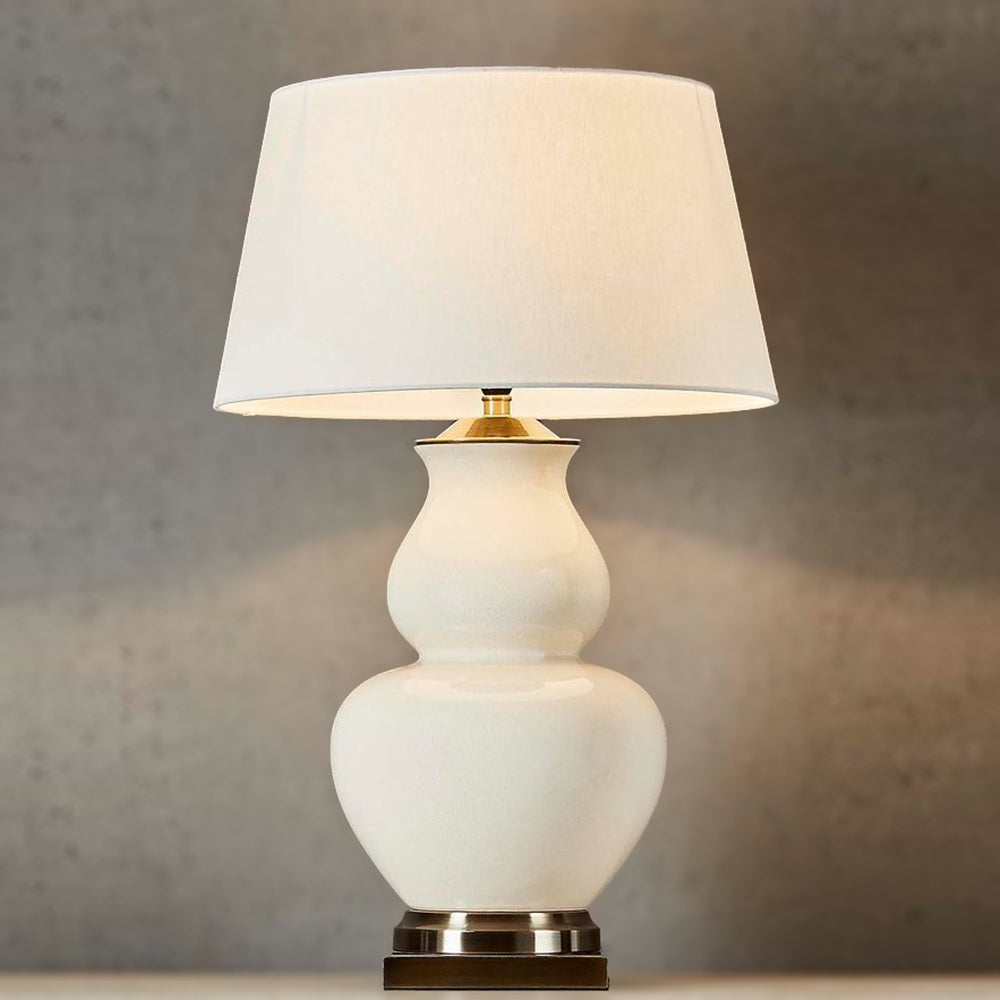 Buy Table Lamps Australia Matisse Glazed Ceramic and Metal Vase Table Lamp Base Only - Cream - ELJC9277