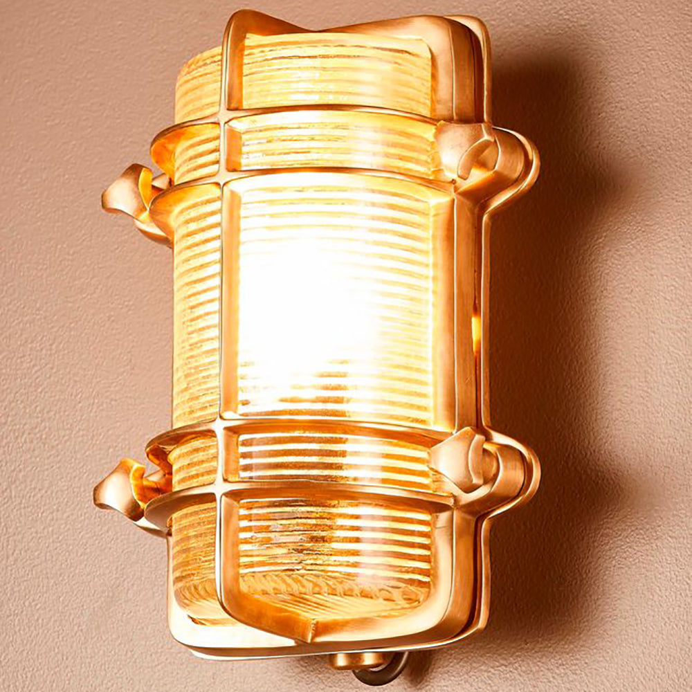 Buy Bunker Lights Australia Harley Outdoor Wall Lamp Antique Brass - ELPIM51578AB