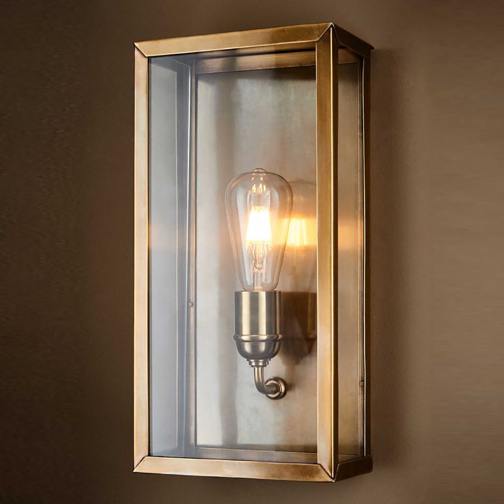 Buy Outdoor Wall Lanterns Australia Goodman Outdoor Lantern Wall Lamp Antique Brass - ELPIM51693AB