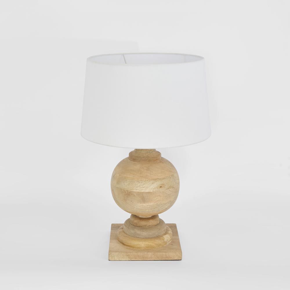 Coach Table Lamp with White Shade Natural - KITELDOMR-2356-02