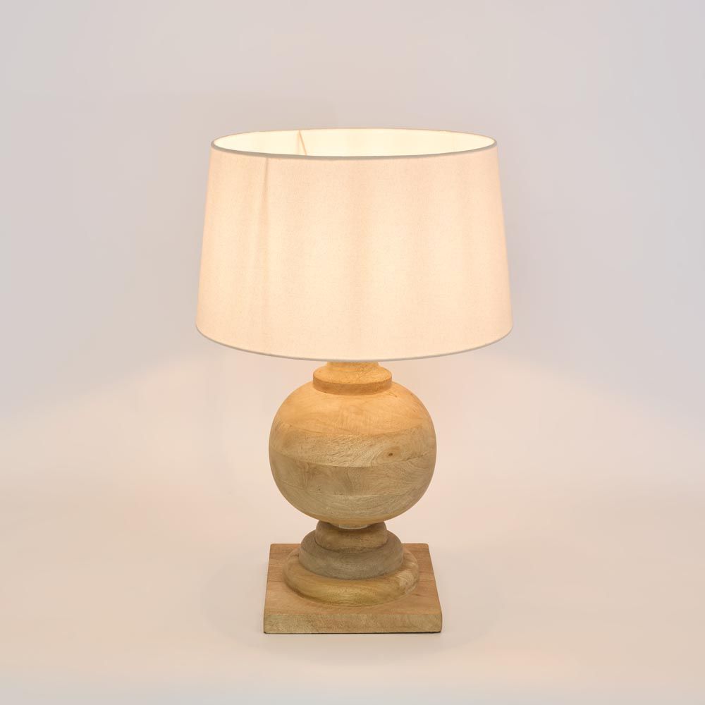 Coach Table Lamp with White Shade Natural - KITELDOMR-2356-02