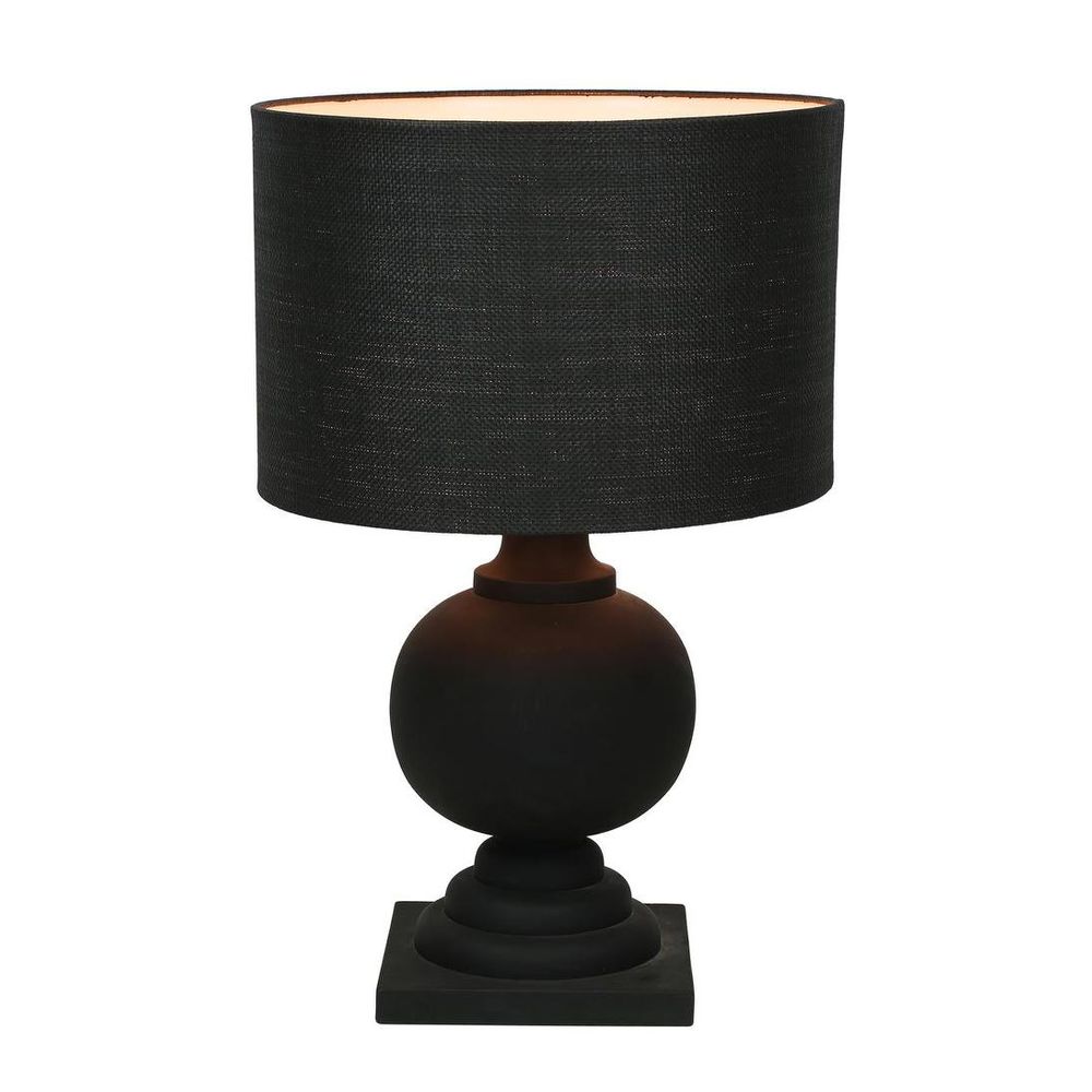 Coach Turned Wood Ball Balustrade Table Lamp Black - KITELDOMR-2356BLK