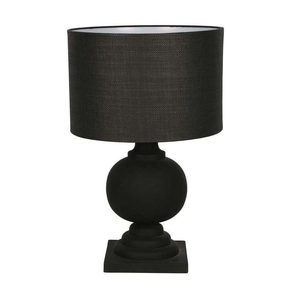 Coach Turned Wood Ball Balustrade Table Lamp Black - KITELDOMR-2356BLK
