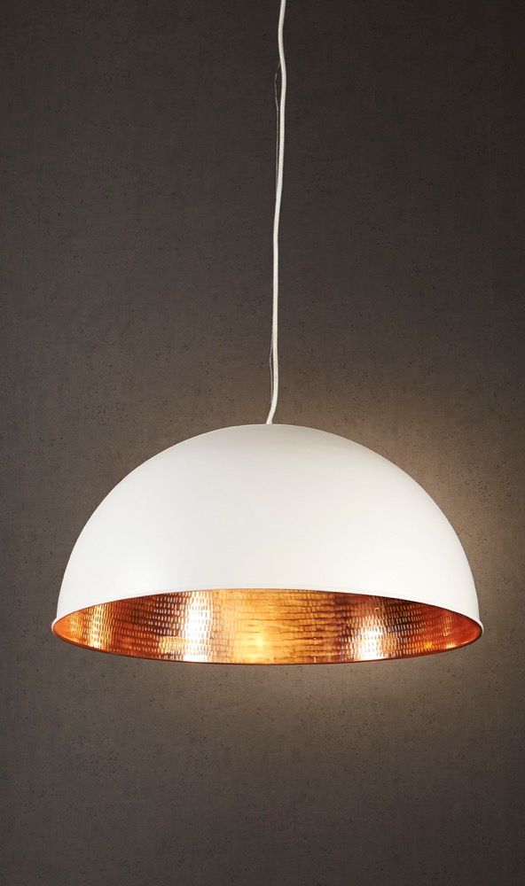 Alfresco Dome 1 Light Pendant White Copper - ELAWDOMEWHTCOP