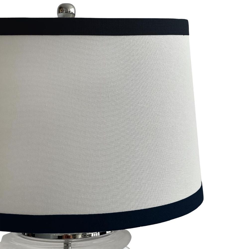 Charlotte Table Lamp Nickel & Clear (Black Trim) - OWDU0121
