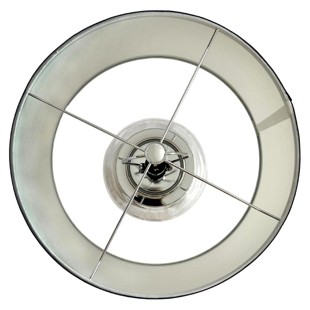 Charlotte Table Lamp Nickel & Clear (Navy Trim) - OWDU0120