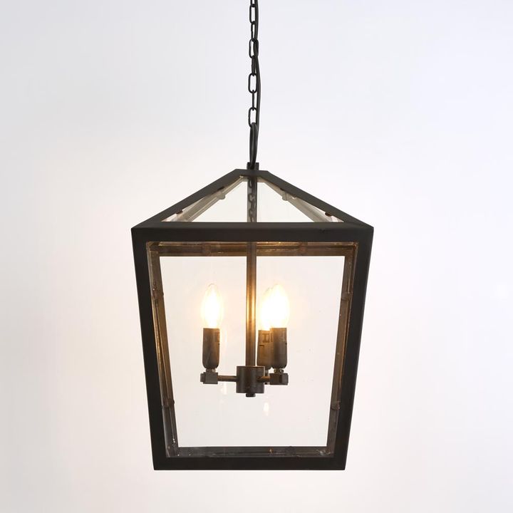 Melrose Pendant 3 Lights Black Iron / Glass - ELHK2128